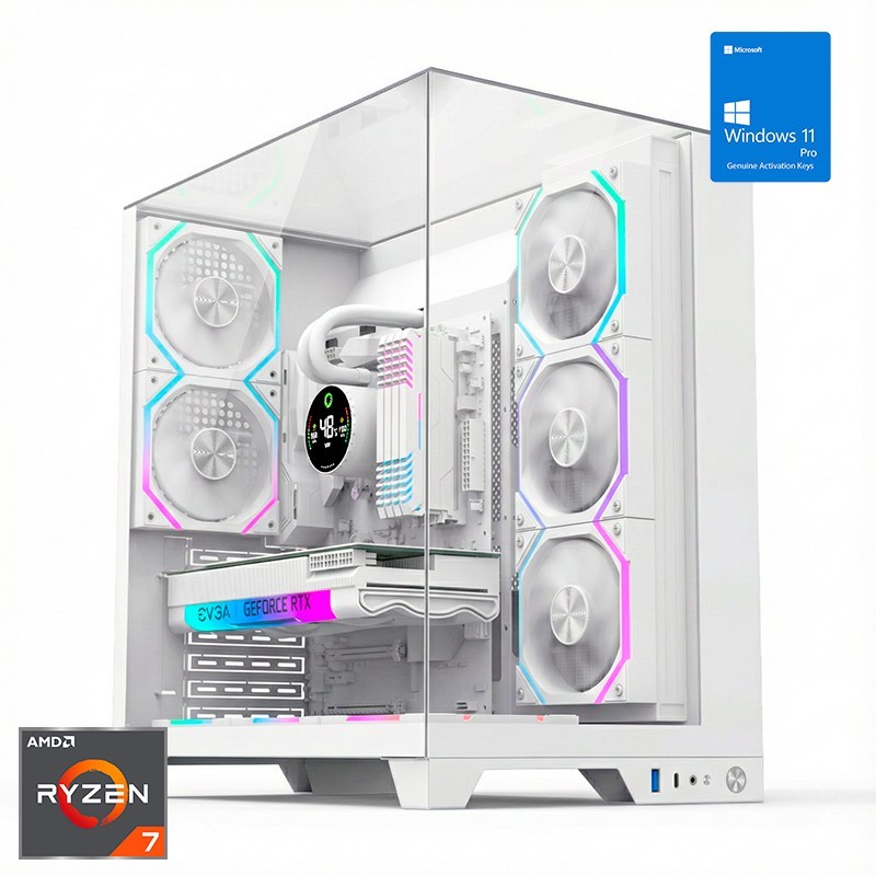 ORDENADOR GAMING INFINITY PRO WHITE RGB R7 9800X3D/32GB DDR5/SSD1TB NVME/WIFI/R.LIQ/800W/W11P