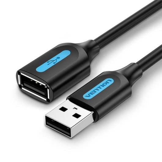 CABLE ALARGADOR USB-A 2.0 VENTION TIPO USB-A/M - USB-A/H 480MBPS 1M BLACK