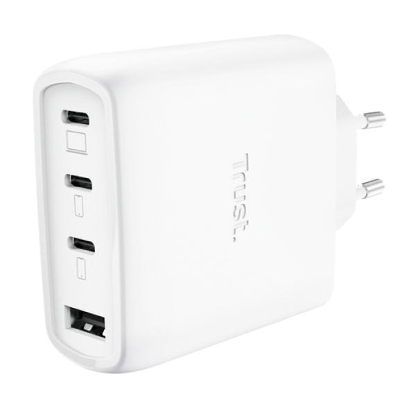 CARGADOR TRUST MAXO 3XUSB-C 1XUSB-A 65W + CABLE USB-C 2M WHITE