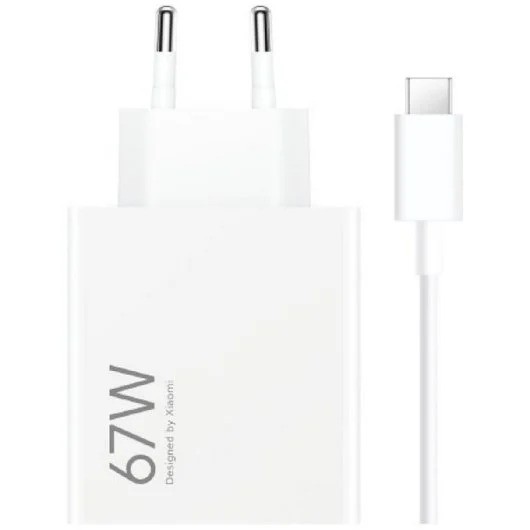 CARGADOR DE PARED XIAOMI HYPERCHARGE COMBO 67W USB-A + CABLE WHITE