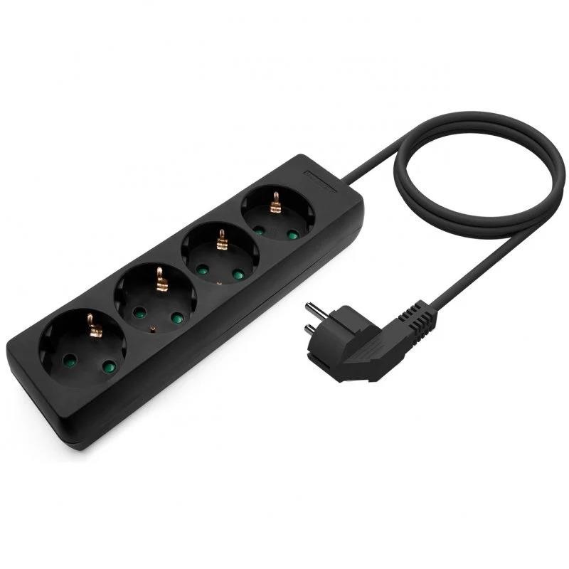 REGLETA AISENS 4 SCHUKOS PROTECCION 1,4M BLACK